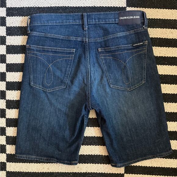 Calvin Klein medium wash, light distress, jorts, jean shorts, jams- 32 - Picture 2 of 5